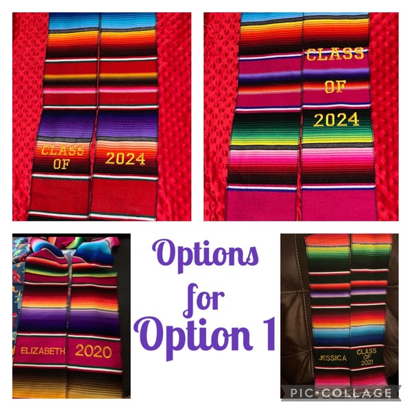 Personalized Mexican Graduation Stole, Mexican Serape Stole Mexican Scarf, Personalized serape(PLEASE READ DESCRIPTION) Write date needed by