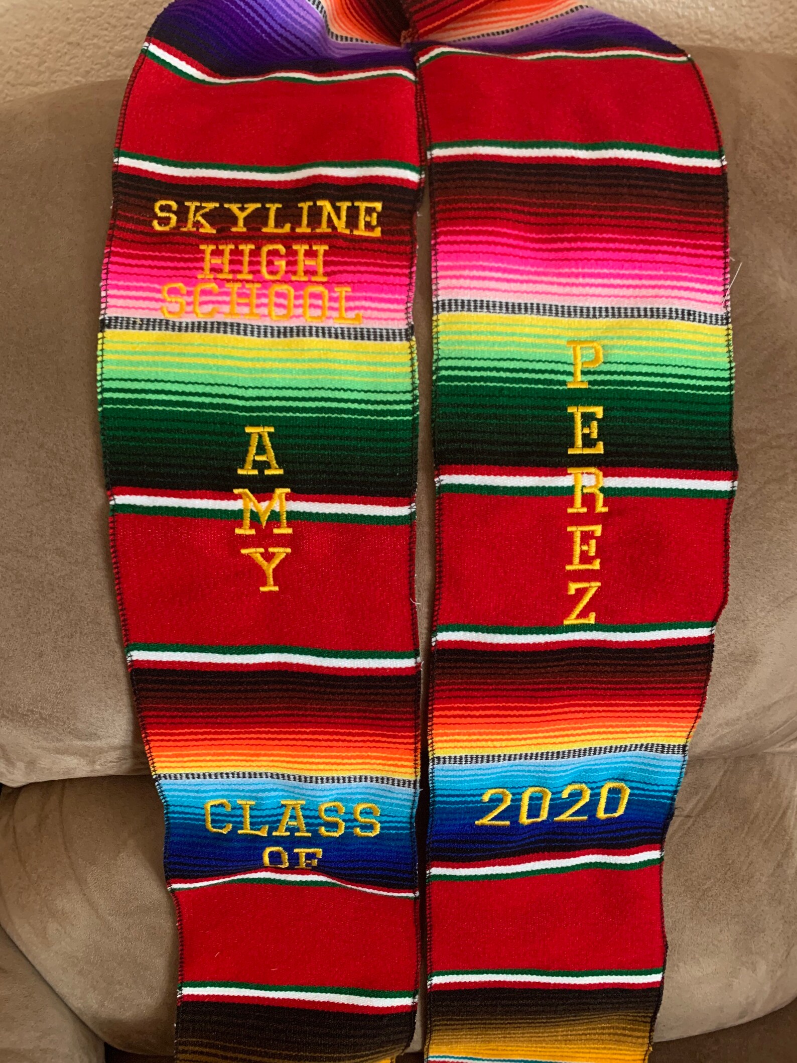 Personalized Mexican Graduation Stole Mexican Serape Stole Etsy