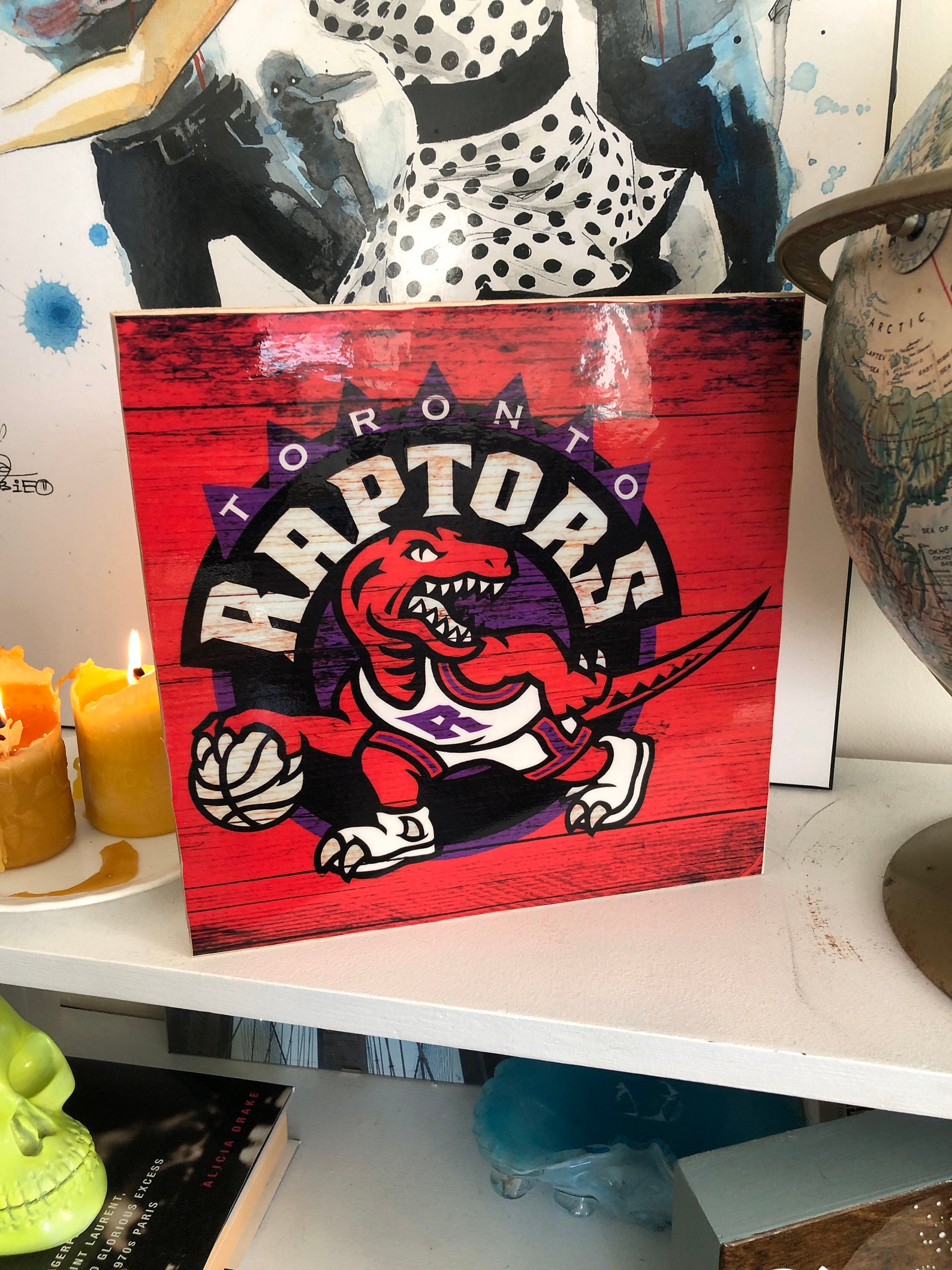 Toronto Raptors Wood Sign Classic Logo 10 X 10 Wall Art Etsy