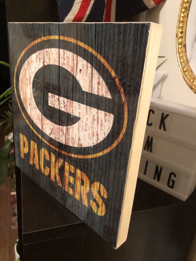 Green Bay Packers Wooden Sign 10 x 10 Wall Art Handmade Etsy