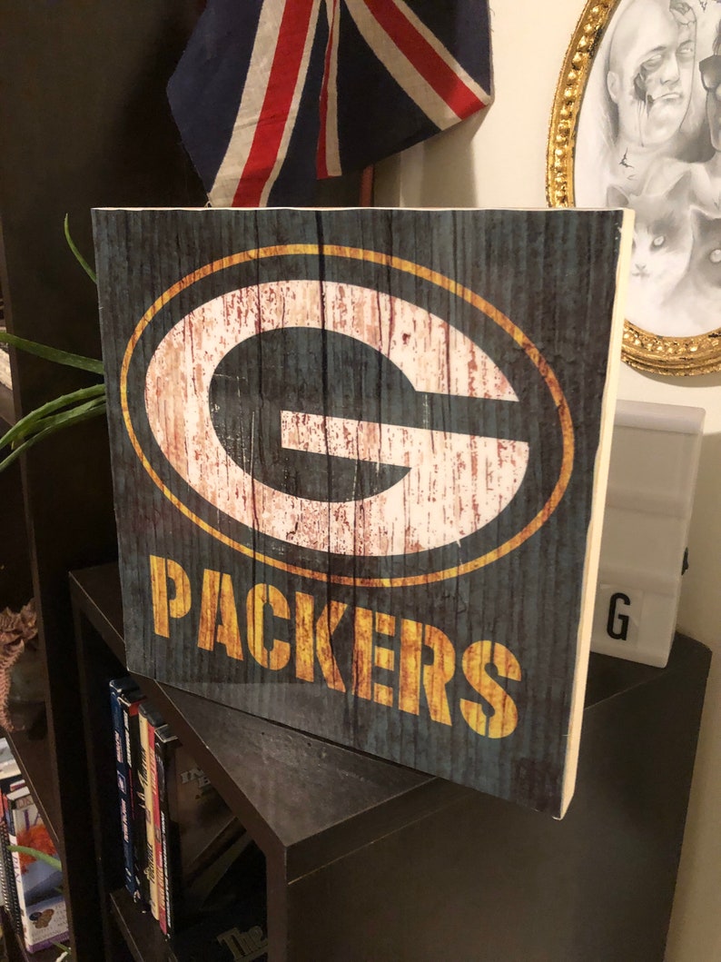 Green Bay Packers Wooden Sign 10 x 10 Wall Art Handmade Etsy