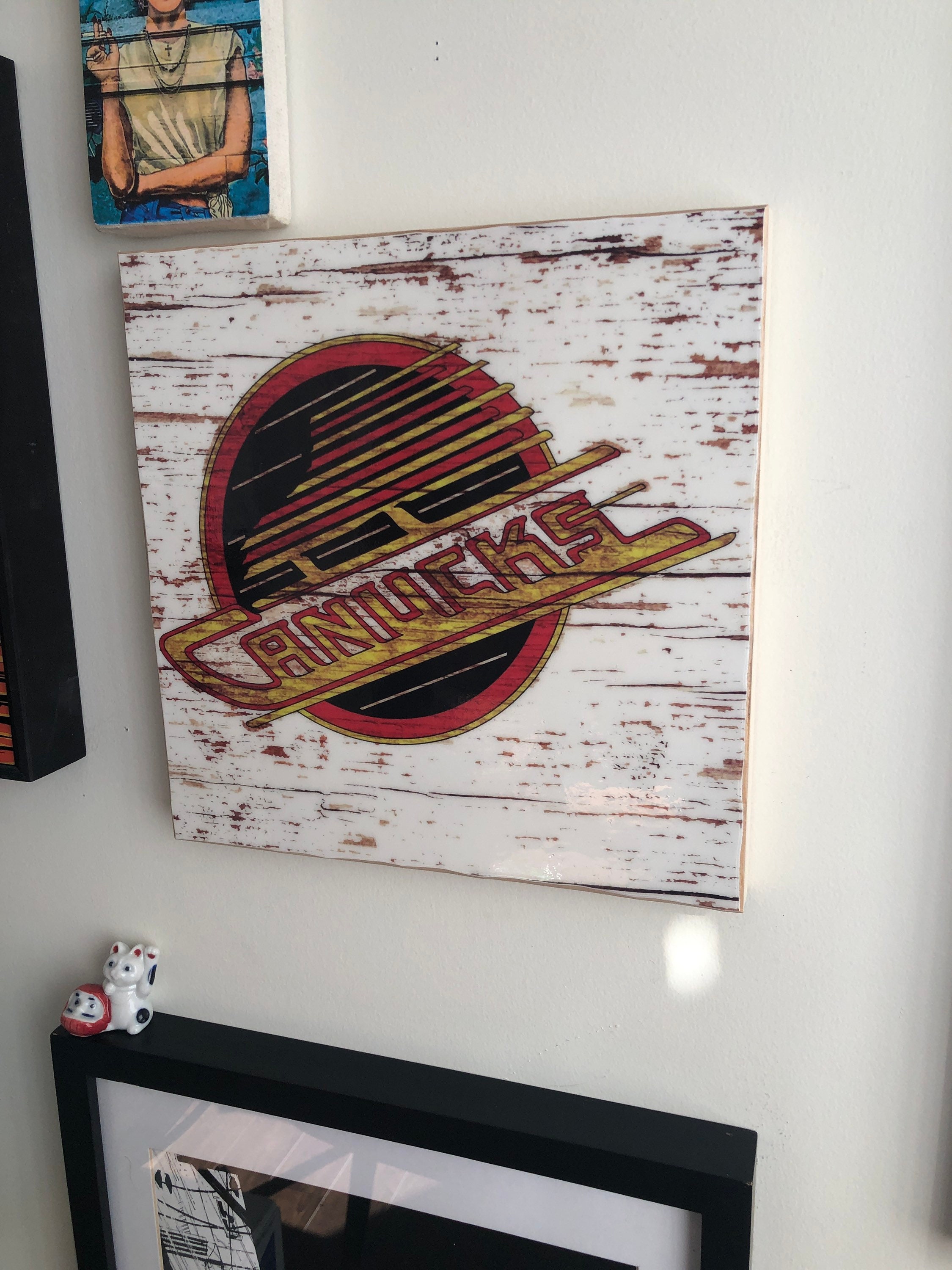 Vancouver Canucks Wood Sign 10 x 10 Wall Art Handmade Etsy