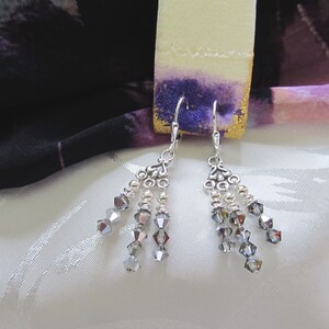Sterling Silver & Crystal Drop Earrings - Elegant and Classic - Crystal Drop Earrings -
