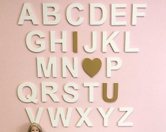 Nursery Letters for Wall - Wooden Alphabet Set - Alphabet Wall Letters - Nursery Decor Wall Hanging - Letters above crib -Wall Letters