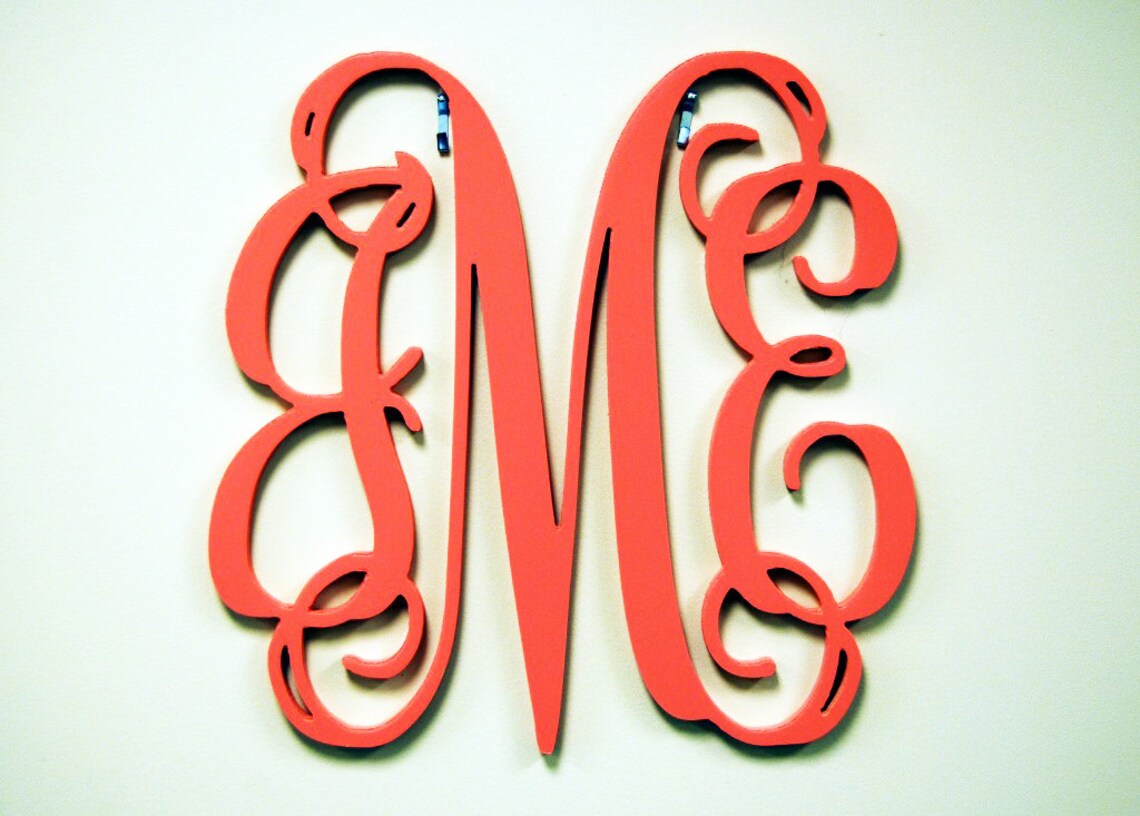 24 PAINTED Wood Monogram Initials Wall Decor Hanging | Etsy