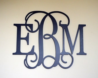 Wooden Monogram Wall Hanging, Nursery Decor, Bedroom Decor Wooden Letters, Painted Wood Monogram Door Hanger, Monogram Door Wreath