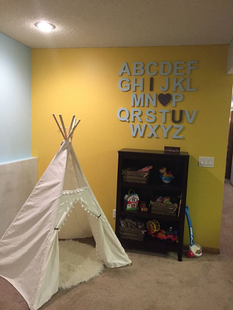 I Heart U Nursery Wall Letters Wooden Alphabet Set Etsy