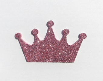 Pink Glitter Princess Crown Cutout - Wooden Crown - Baby Room Decor - Nursery Princess Room - Princess Crown - Girl Nursery