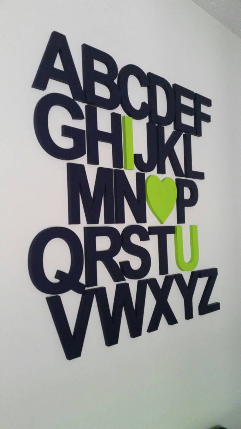 Alphabet Set Painted Wooden Alphabet Letters Set Nursery Wall Etsy