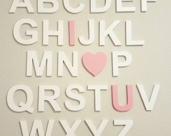 Wall Letters for Nursery ABC Sign Decorative Wall Letters Kids Room Decor Baby Wall Hanging, Nursery Letters, Wall Letters Alphabet
