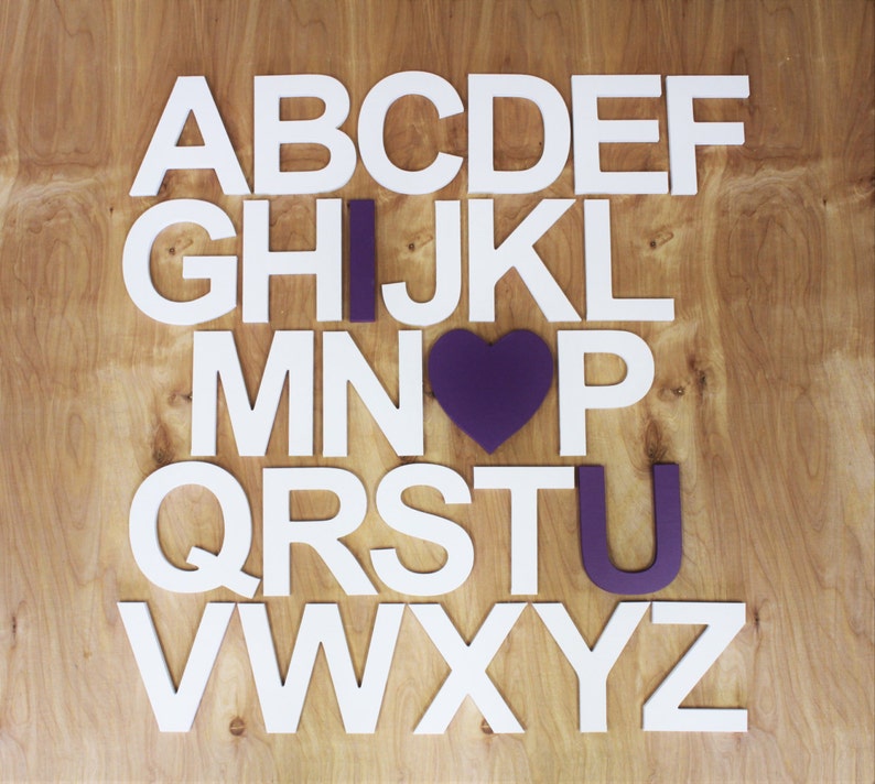 Nursery Wooden Wall Letters Wooden Alphabet Set Alphabet Etsy