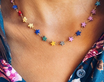Star necklace in colored resin