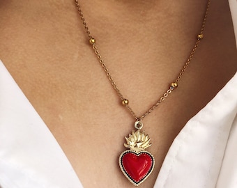 Sacred Heart Pendant - Sacred Heart Pendant Necklace Sacred Heart Pendant - Sacred Heart Pendant Necklace