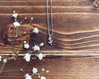 925 silver necklace with tulip