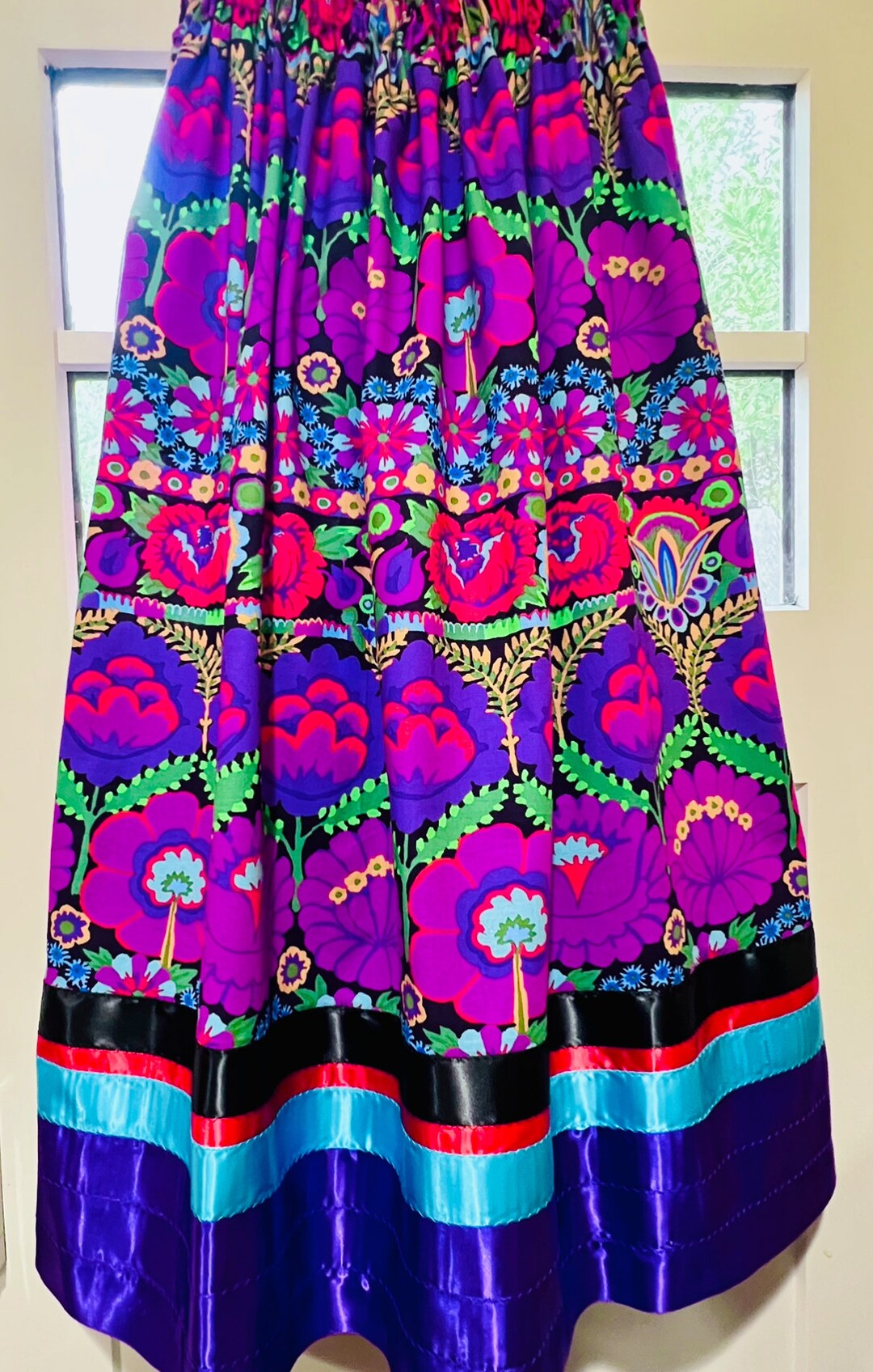 Liz Pelland Small Ravens Purple Ribbon Skirt