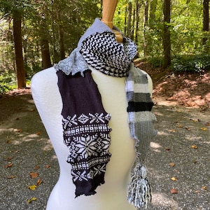 Upcyled scarf #52. One-of-a-kind.