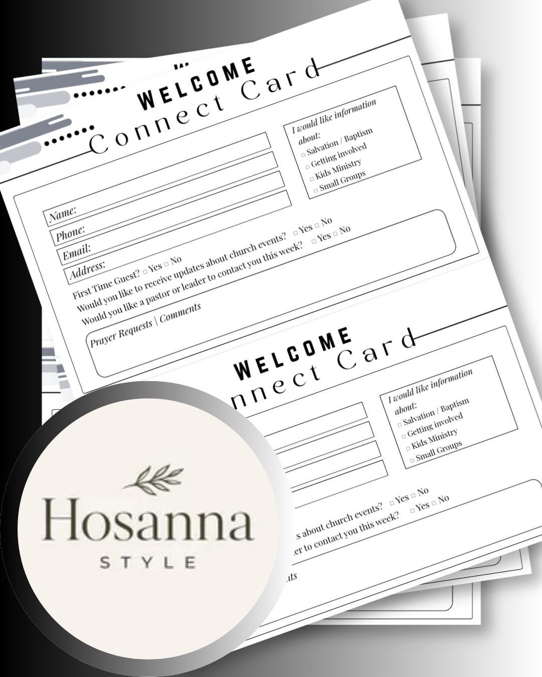 Church First Timer Card Church Visitor Card Printable | Church Connection Card Template ...