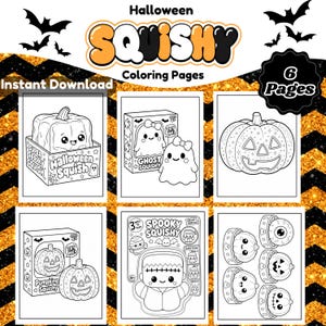 Squishy Toy Coloring Pages Bundle | Needoh Inspired Halloween Coloring Pages | 6 Printable Sheets