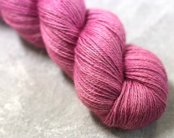Lux Hand Dyed Filolious Fingering Sock Yarn Alpaca/Silk/Cashmere in Orchid Pink