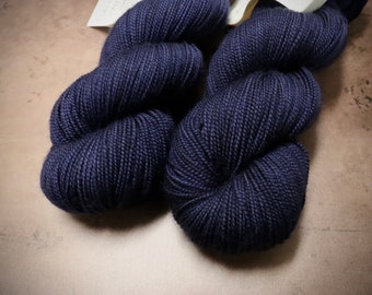 Coastside Sock Merino 2-ply Hand Dyed Yarn in Navy Blue