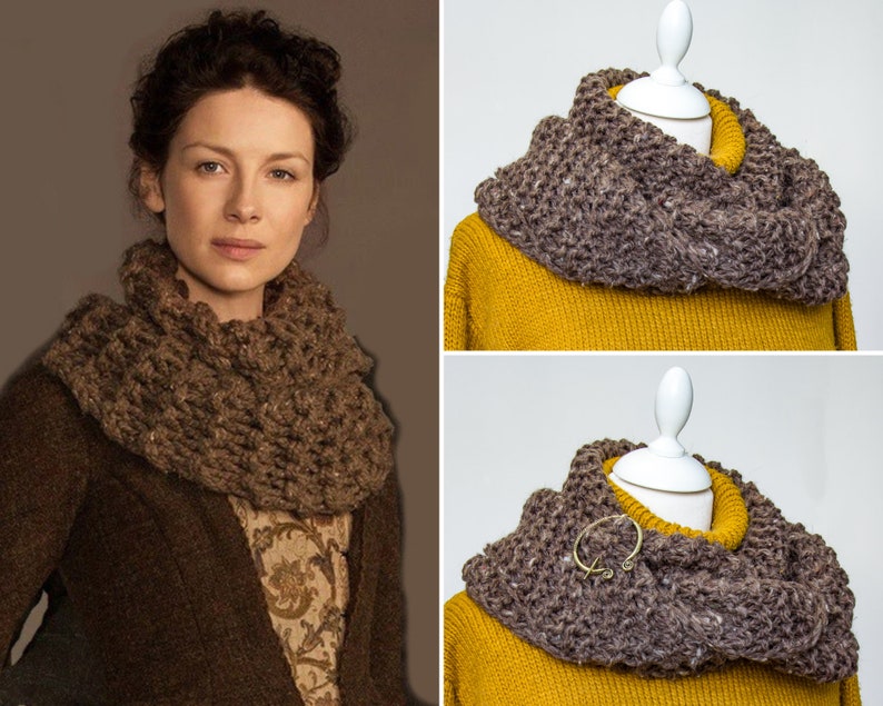 Outlander Infinity Scarf Claire Cowl Chunky Knit Etsy Uk