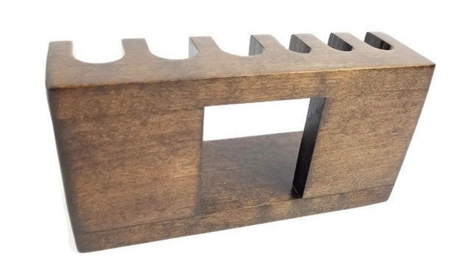 Safety Razor Shaving Brush Stand Custom Wood W/dark Brown Etsy