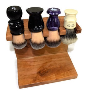 Mens Custom Wood shaving brush stand 4 brush slots, Fathers day gift, gift for dad, Christmas gift
