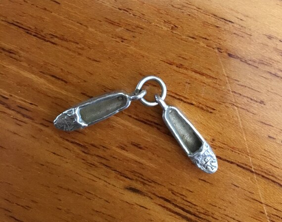 Vintage Sterling Silver Moccasins Charm - image 2