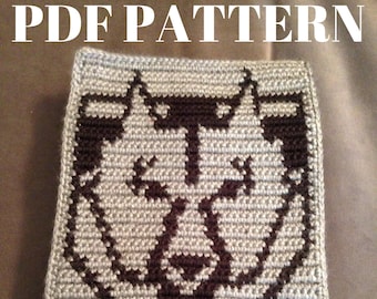 Wolf Emblem City Crest crochet/cross-stitch PDF pattern