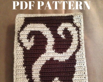 Spiral Swirl Fantasy City Crest crochet/cross-stitch PDF pattern