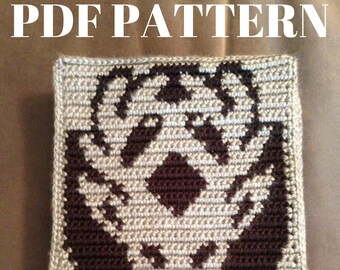 Deer Stag City Crest crochet/cross-stitch PDF pattern