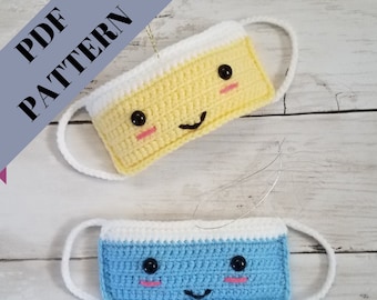 Kawaii Face Mask Ornaments PDF Crochet Pattern