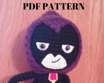 Purple Caped Teen Hero Amigurumi Crochet Pattern