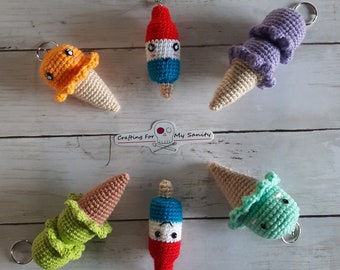 PDF PATTERN Ice Cream Cone & Bomb Pop Amigurumi Crochet Pattern