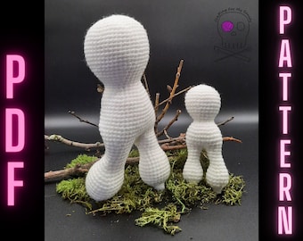 PDF PATTERN ONLY Big, Small Nightcrawler Cryptid Crochet Pattern Bundle