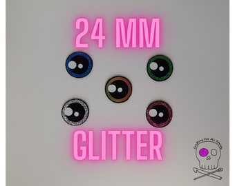 5 Pairs 24 mm Glitter Eyes, Kawaii Eyes, Amigurumi Eyes, Felt Eyes