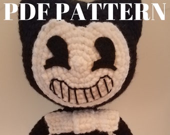 Smiling Black & White Demon Amigurumi Crochet Pattern