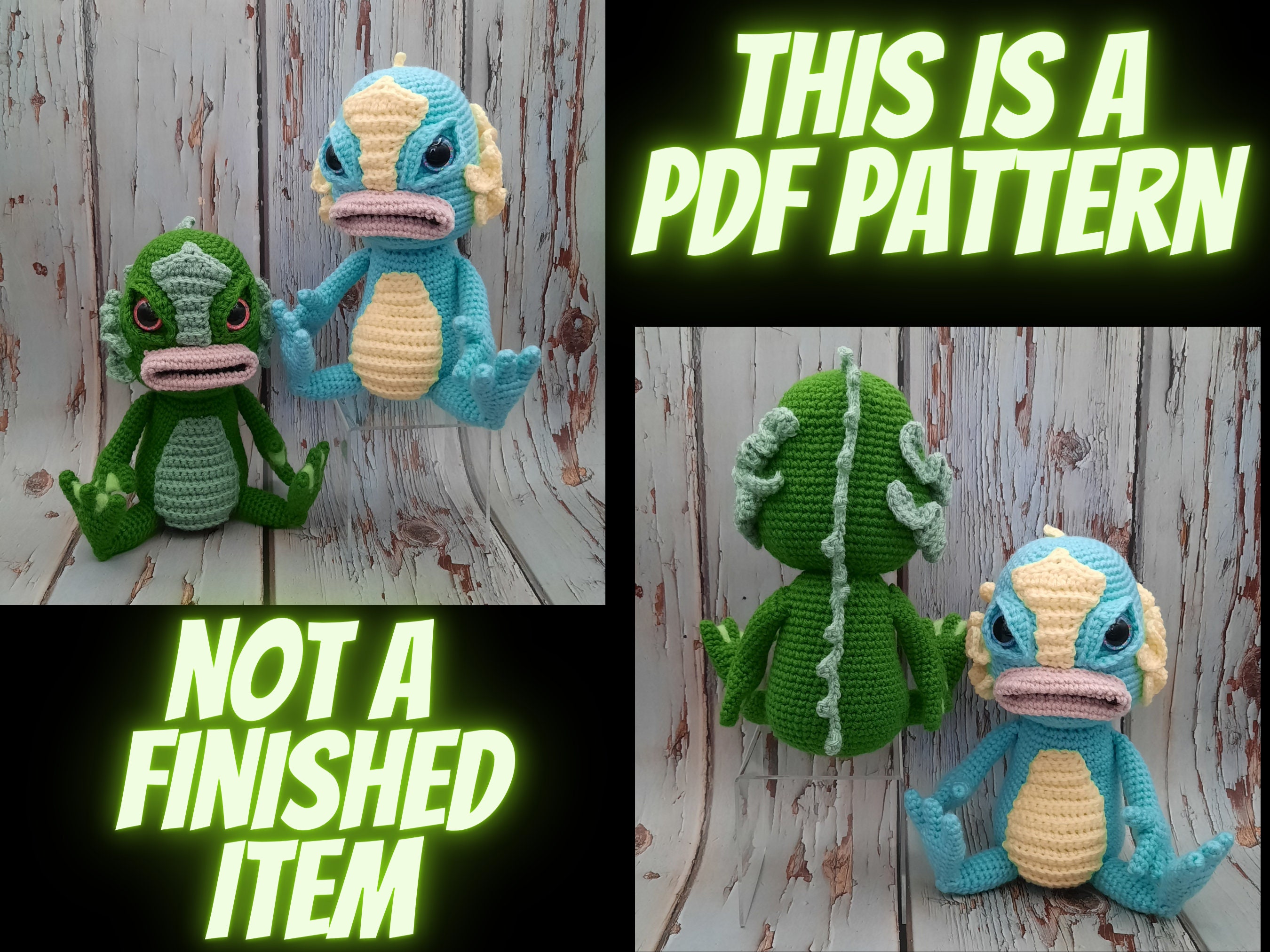 PDF Crochet Pattern Swamp Monster, Lake Creature - Etsy