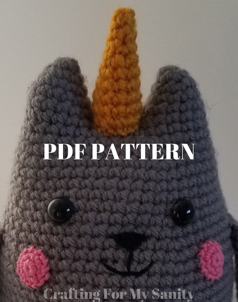 Kawaii Style Caticorn/Cat Unicorn Amigurumi Crochet Pattern image 1