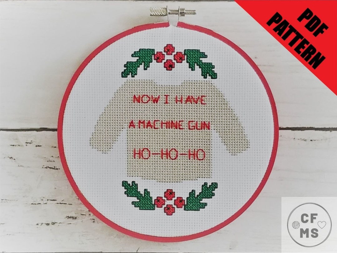 Die Hard Inspired Ho Ho Ho Christmas PDF Cross Stitch Pattern - Etsy