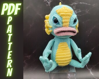 PDF Crochet Pattern Swamp Monster, Lake Creature