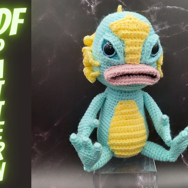 PDF Crochet Pattern Swamp Monster, Lake Creature