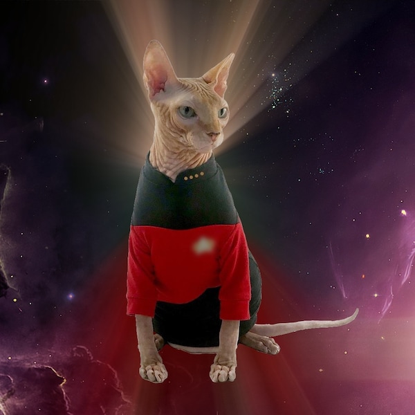 TNG Captain/Command Uniform for Sphynx cat / Sphynx Cat Clothes