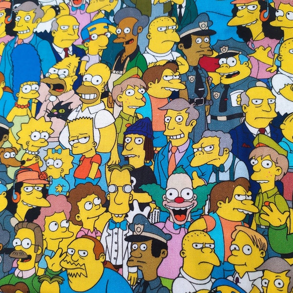The Simpsons Fabric - Choose your size- 100% Cotton