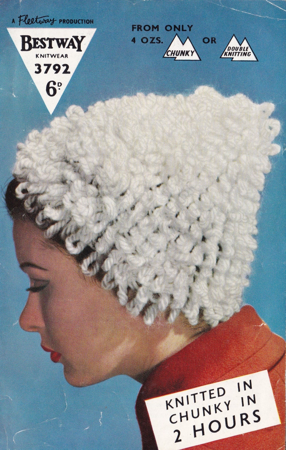 Vintage Lady's Knitting Pattern for a Loopy Hat instant Etsy