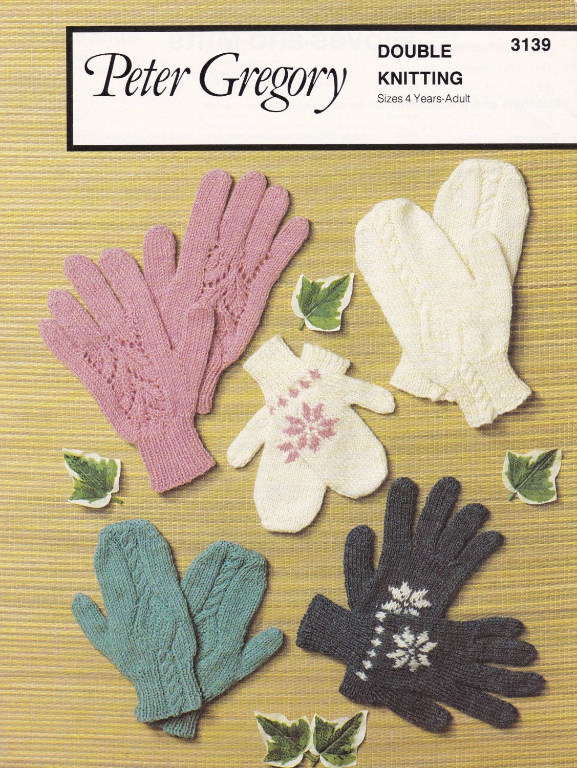 Vintage Knitting Pattern for Gloves and Mittens age 4 to Adult Etsy