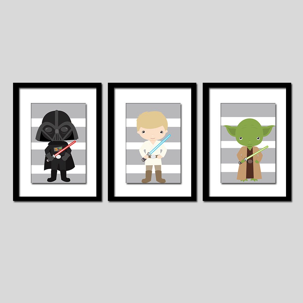 Star Wars wall art or nursery art 3 8x10 PRINTS shipped to Etsy