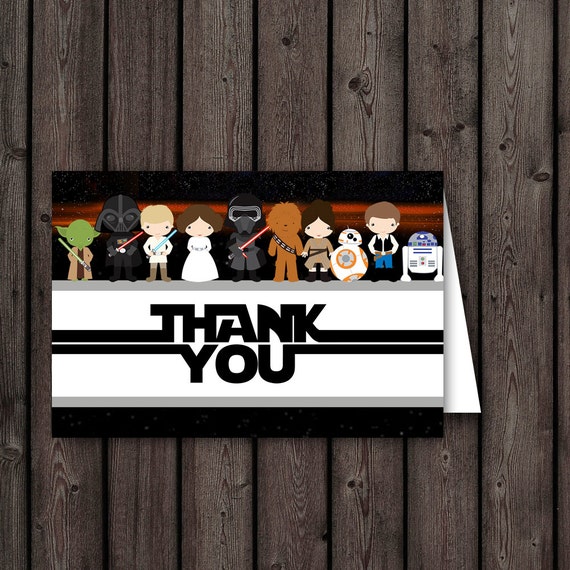 star wars thank you cards thank you card birthday or baby | Etsy