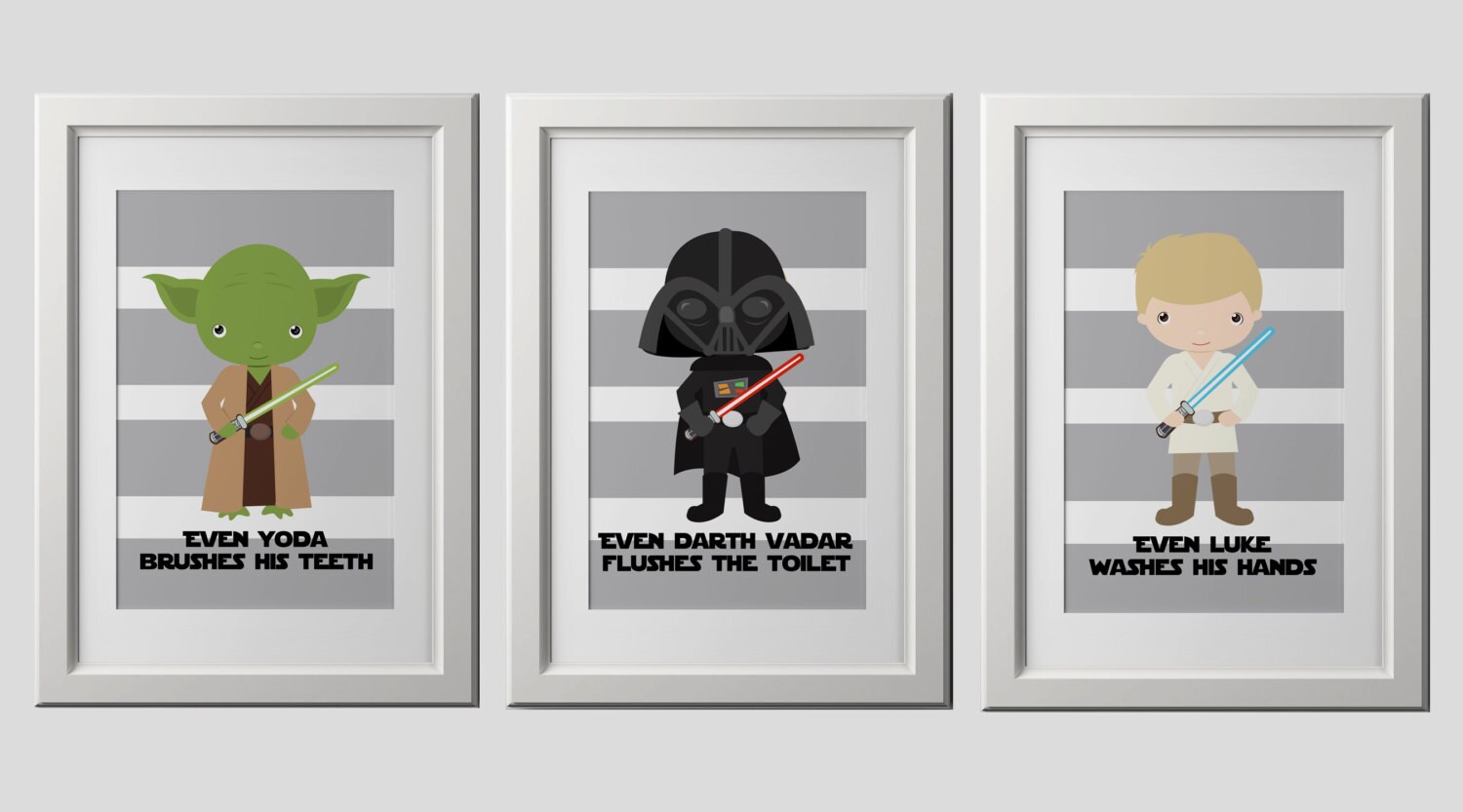 PRINTED star wars bathroom prints star wars wall art prints Etsy