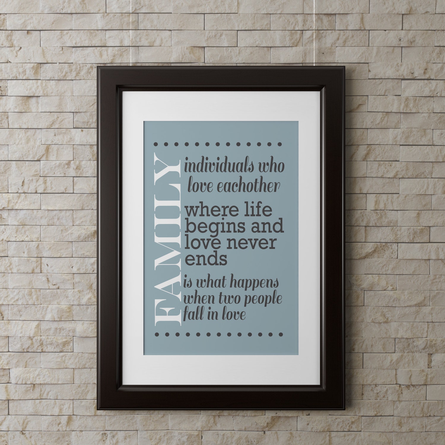 Family wall art LOVE quote modern can be customized 8x10 | Etsy